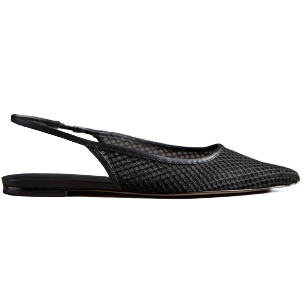 Anthropologie Black Leather Loafers with Textured Design